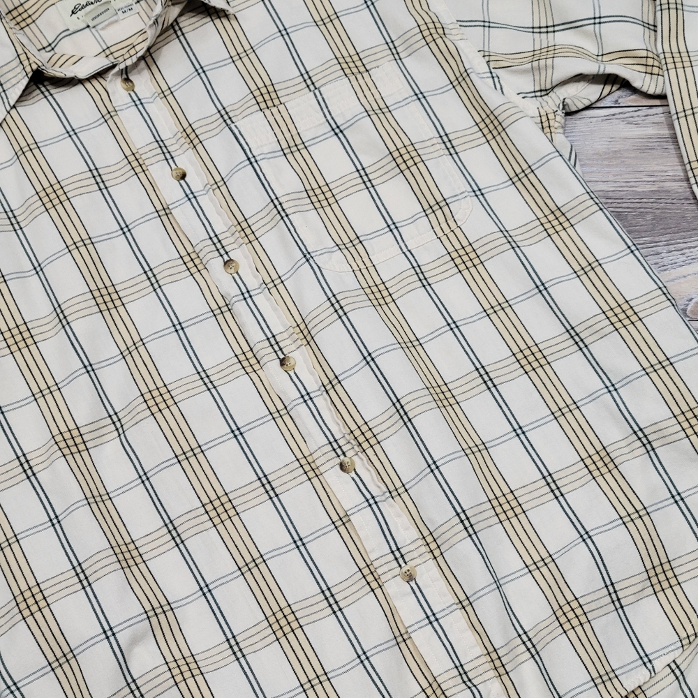 Eddie Bauer Men's Long Sleeve Button Up Shirt Size Medium Yellow - Picture 4 of 6